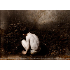 Digital art for sale - Boy collecting stones