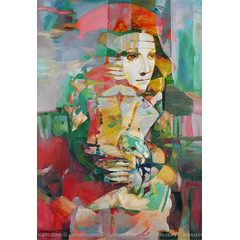 Poster on canvas - Lady with ermine (Leonardo da Vinci Improvisation)