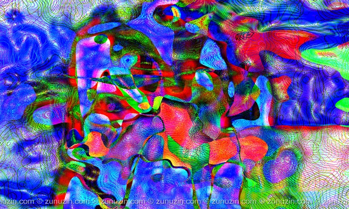 Original Digital Abstract Art Deformation by Abstract Artist Zunuzin